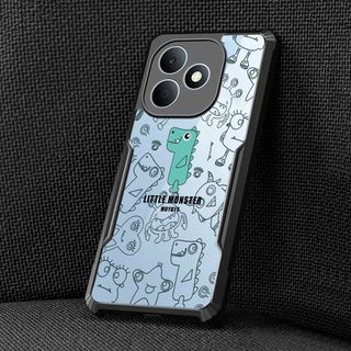 Ốp Điện Thoại Sang Trọng Cho OPPO Realme Note 80 70 70T 60 60X 50 4G 5G Ốp Lưng Có Họa Tiết Acrylic Siêu Mỏng Khung Đen Tough Chống Trầy Xước Vỏ Bảo Vệ K07-10