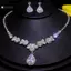 KUZHEN Sang Trọng Giọt Nước Zircon Mặt Dây Chuyền Nelace Bông Tai Bộ Thanh Lịch Tinh Tế Pha Lê Nelace Nữ Cô Dâu Phù Dâu Trang Sức Cưới HOT