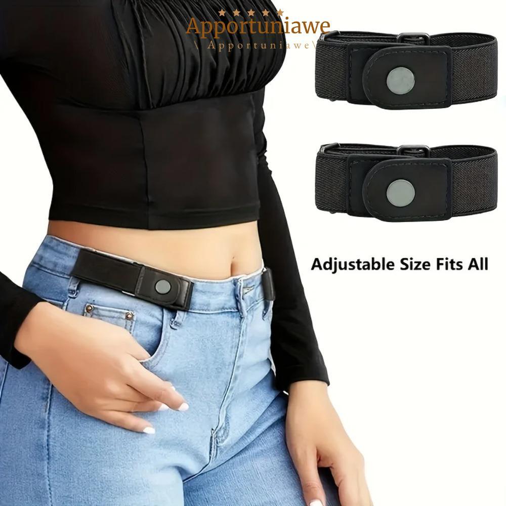 IAPPORTUNIA 2 Cái / bộ Thắt Lưng Đàn Hồi, Thắt Lưng Vải Có Thể Điều Chỉnh, Không Khóa Quần Vô Hình Khóa Unisex