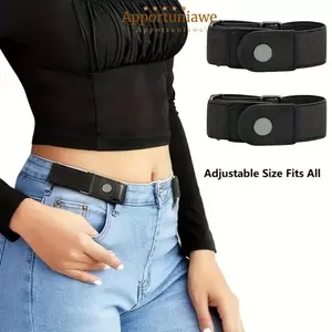 IAPPORTUNIA 2 Cái / bộ Thắt Lưng Đàn Hồi, Thắt Lưng Vải Có Thể Điều Chỉnh, Không Khóa Quần Vô Hình Khóa Unisex