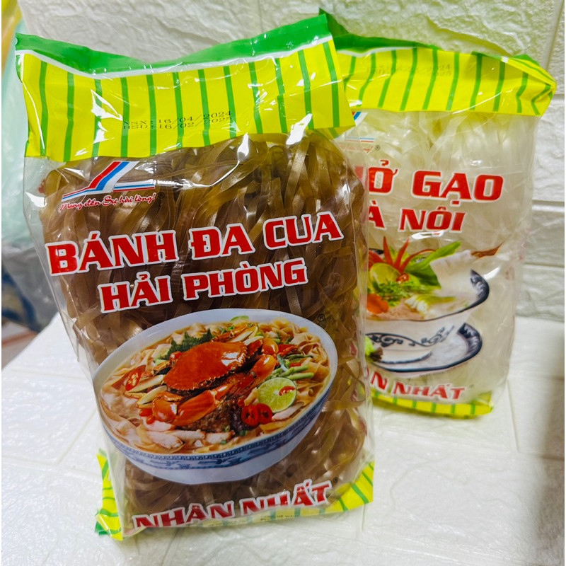 BÁNH ĐA CUA HẢI PHÒNG NHÂN NHẤT - Bánh đa tươi sấy khô ăn liền 400g, sợi dai mềm thơm ngon đặc sản