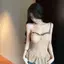 Áo ống gạc phong cách mong muốn tinh khiết mùa hè có miếng đệm ngực Xù Slim-fit Slimmer Look Top