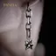PNPIA- Gothic Spike Ball Hoop Dangle Chain Bông tai Punk Tuyên bố Charm Thả Bông tai