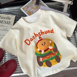 Trẻ Em Ba Chiều Burger Doll Áo Thun Tay Ngắn Bé Trai Mùa Hè Thoải Mái Thoáng Khí Rời Hoạt Hình Top Bé Gái Dễ Thương Thời Trang Đáy Áo Sơ Mi