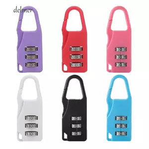 Ổ khóa kết hợp Mini DELMER, Khóa kết hợp vali chữ số bằng nhựa, Khóa ngăn kéo 3 mặt số thời trang Khóa mật khẩu Túi kết hợp ổ khóa Vali