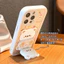 Ốp điện thoại hình gấu dễ thương Apple 16 Giá đỡ gương sáng tạo 16promax Silicone lỏng Iphone15 Suit 14