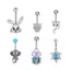 Thời Trang Pha Lê Trái Tim Bụng Nút Nhẫn Trang Sức Dành Cho Nữ Thép Không Gỉ Zircon Rốn Nhẫn Body Piercings Phụ Kiện Mới