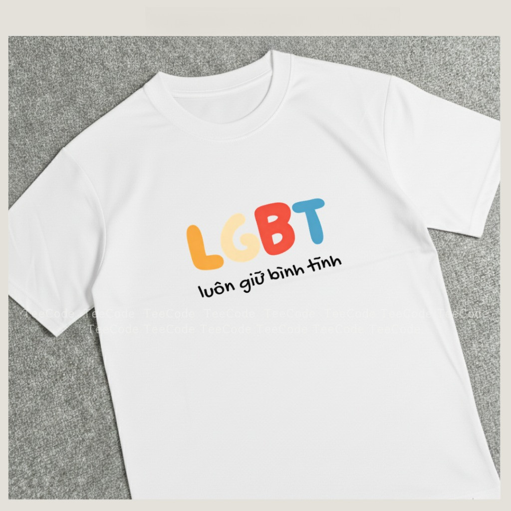 （Giao hàng 24h）Angela Áo Thun In Chữ LGBT Luôn Giữ Bình Tĩnh Meme Form Rộng Nam Nữ Local