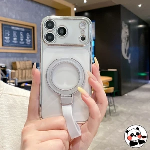Ốp Điện Thoại Có Dây Đeo Đế Cho Vivo S50 S30 Pro Mini S1 G3 V27 V23 V21 UD V20 5G 4G Vỏ Bạc Mạ Điện Dễ Thương Đơn Giản Trong Suốt Vỏ Mềm