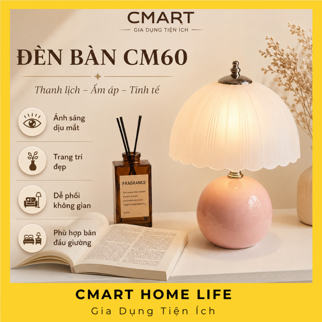 𝐂𝐌𝐀𝐑𝐓.𝐆𝐢𝐚 𝐝𝐮̣𝐧𝐠 Đèn ngủ Vintage Trang trí phòng ngủ decor phòng khách CM60 | BigBuy360 - bigbuy360.vn
