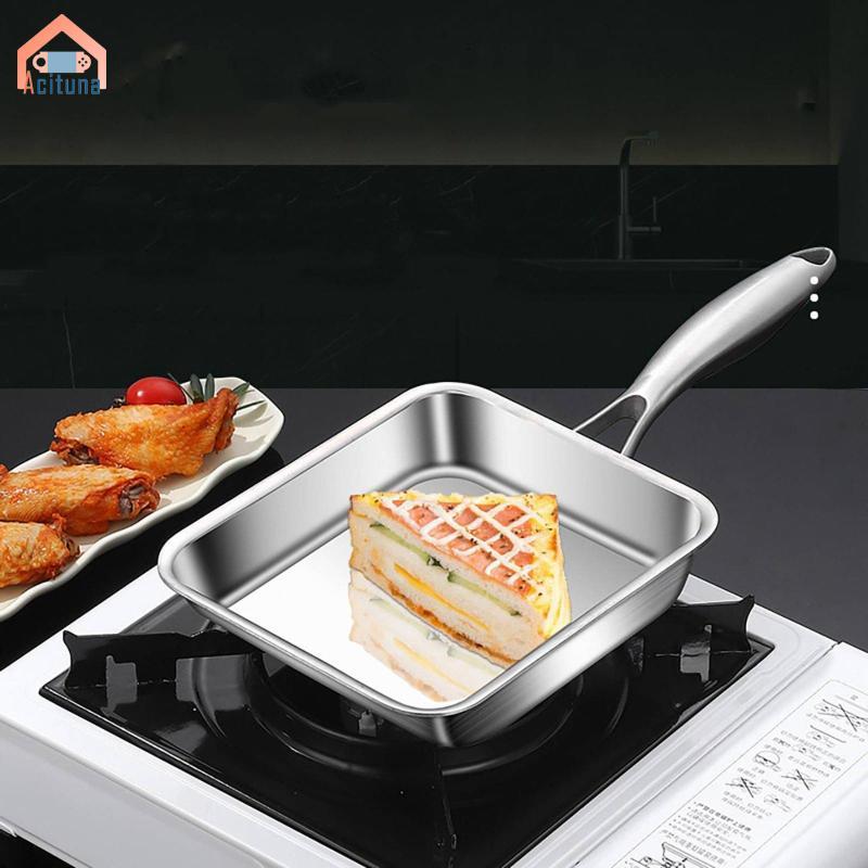 Chảo vuông không gỉ 316 Không phủ Chảo Omelet Nhật Bản Hoàn thiện bằng gương Không tráng phủ Nhật Bản Omelet Skillet