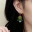Retro Cây Giáng Sinh Mặt Dây Chuyền Vòng Cổ Bông Tai Bộ Màu Không Khí Xếp Chồng Xương Cổ Cao Cấp Phong Cách Sang Trọng