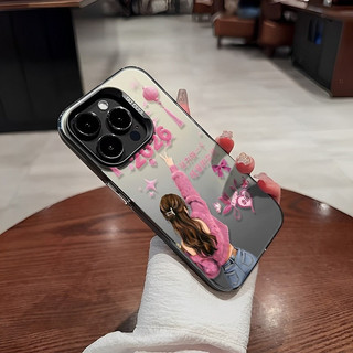 2026 Lucky Girl Thích hợp cho iPhone 17 Pro 16 ProMax XSMax 8plus 13 Pro 15 XR 11 Pro Max 12 ProMax 14 17 ProMax Ốp điện thoại di động chống sốc cạnh mềm mờ