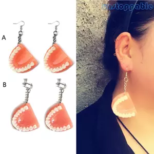 Unstop * Nha Khoa Răng Thả Bông Tai Ngộ nghĩnh 3D Răng Mô Hình Móc Bông Tai Trang Sức Quyến Rũ