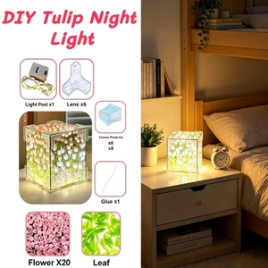 Mới 1 DIY Thanh Lịch Tulip Đèn Ngủ Thiết Thực Đèn Led Cho Gia Đình Đầu Giường Trang Trí Bàn