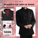Áo Blazer 6 Cúc Đen Ngọc Phối Lót Gấm Đỏ Cao Cấp - Wanes DB Blazer, Đệm Vai Dày, Chiết Eo Tôn Dáng, Đứng Form — ảnh 1