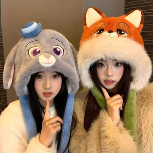 Mũ Tai Disney Judy Nick Fox Ấm Áp, Dễ Thương cho Thu Đông