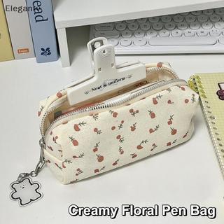 EGN INS Túi Đựng Bút In Hoa Dung Tích Lớn Đa Năng Hộp Đựng Văn Phòng Phẩm Người Tổ Chức Học Sinh N