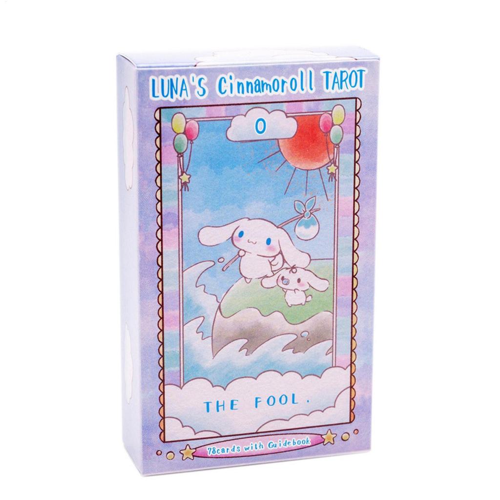 78 Tờ Luna 's Cinnamoroll Tarot Full English Paper Tarot Cards Người mới bắt đầu sưu tập bài Trò chơi