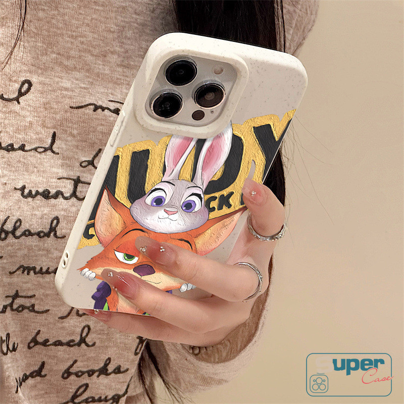 Ốp Lưng Tương Thích Cho IPhone 15 13 17 16 11 14 12 Pro Max XR Air X XS Max 8 14 15 6 6s 16 Plus SE 2020 Thời Trang Zootopia Fox Bunny Cặp Đôi Dễ Thương Có Thể Tháo Rời Thân Thiện Với Môi Trường