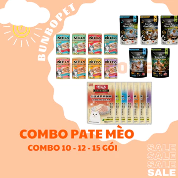 Combo Các Dòng Pate Mèo, Pate Cho Mèo Ciao,Nekko,Mr Vet,Bite Of Wild,...Dinh Dưỡng Thơm Ngon