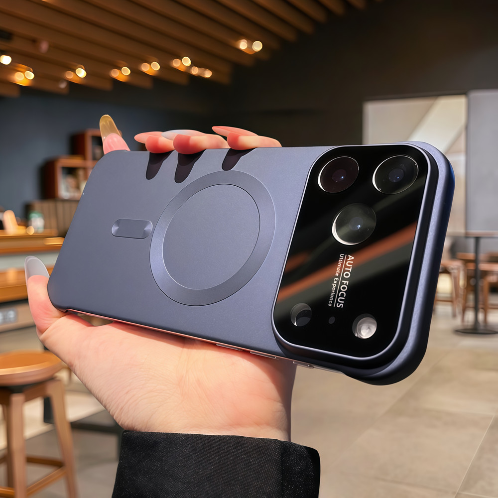 Ốp điện thoại từ tính cửa sổ lớn không viền cho IPhone 17 Pro Max 13 14 15 16 Pro Max Vỏ có Camera Bảo vệ toàn diện Vỏ chống sốc Vỏ cứng Vỏ bảo vệ điện thoại