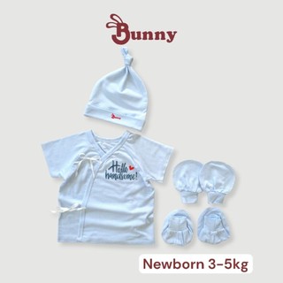 Set áo newborn 4 món Bunnybaby cho bé trai chất thun Modal ice cool cho bé 3-5kg
