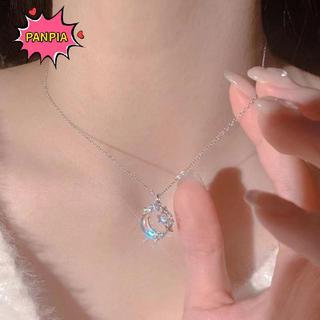Vòng Cổ Choker Bạc Pha Lê Hình Ngôi Sao Mặt Trăng, Trang Sức Cưới Cho Bé Gái