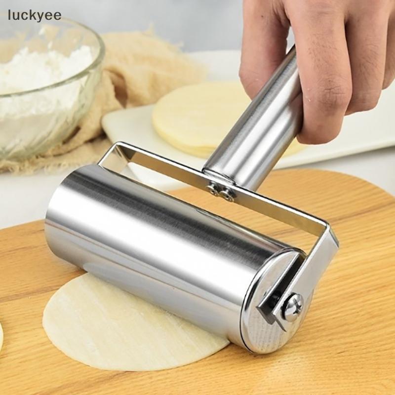 Luckyew Thép Không Gỉ Đôi Cán Pin Chống Dính Bột Bánh Ngọt Con Lăn Nhà Bếp Bánh Bao Máy Mì Bánh Pizza Bánh Dụng Cụ Nướng Bánh TQ
