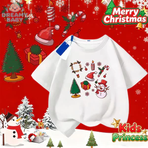 COD (Hồ Chí Minh)DREAMY BABY Giáng sinh Áo thun tiệc nhóm Áo thun đỏ Mẫu trẻ em 2026 M251