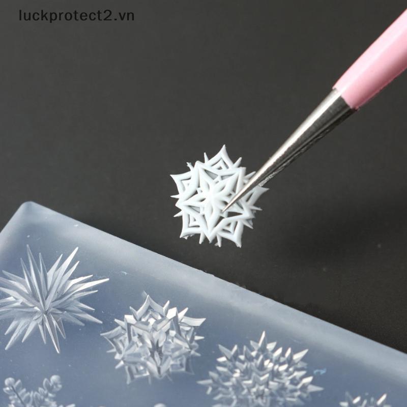 # luckpro # 1 Cái Khuôn Làm Móng Tay Silicon Giáng Sinh Bông Tuyết Hoa 3D Cứu Trợ Mẫu Móng Tay Nghệ Thuật Trang Trí Móng Tay Khuôn Nghệ Thuật.