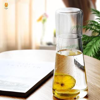 Bộ Carafe Nước Đầu Giường Trong Suốt Bình Nước Thủy Tinh Cao-Borosilicate Dày Thích Hợp Cho Phòng Ngủ Đầu Giường