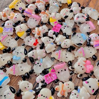 Set 10 sticker charm chó Pochacco ngẫu nhiên, charm 3d đá cưng phụ kiện trang trí dép
