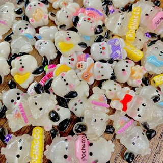 Set 10 sticker charm chó Pochacco ngẫu nhiên, charm 3d đá cưng phụ kiện trang trí dép