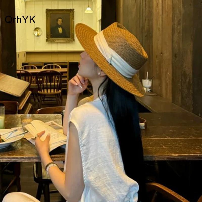 Nhà Máy Thời Trang Panama Mũ Rơm Cho Đi Biển Vành Rộng Chống Nắng Phong Cách Mùa Hè Thanh Lịch Cho Cuộc Phiêu Lưu Ngoài Trời QrhYK