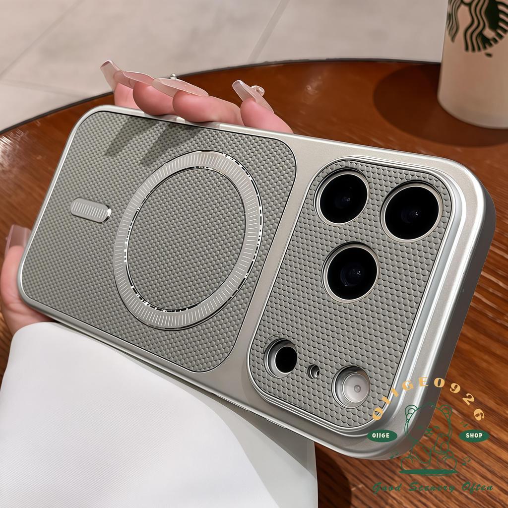【 Ốp lưng iPhone17 】 Vỏ điện thoại từ tính hình tam giác bằng da túi khí iphone17 Pro Max 16 15 14 13 12 cho vỏ iPhone Vỏ mềm silicon TPU chống sốc