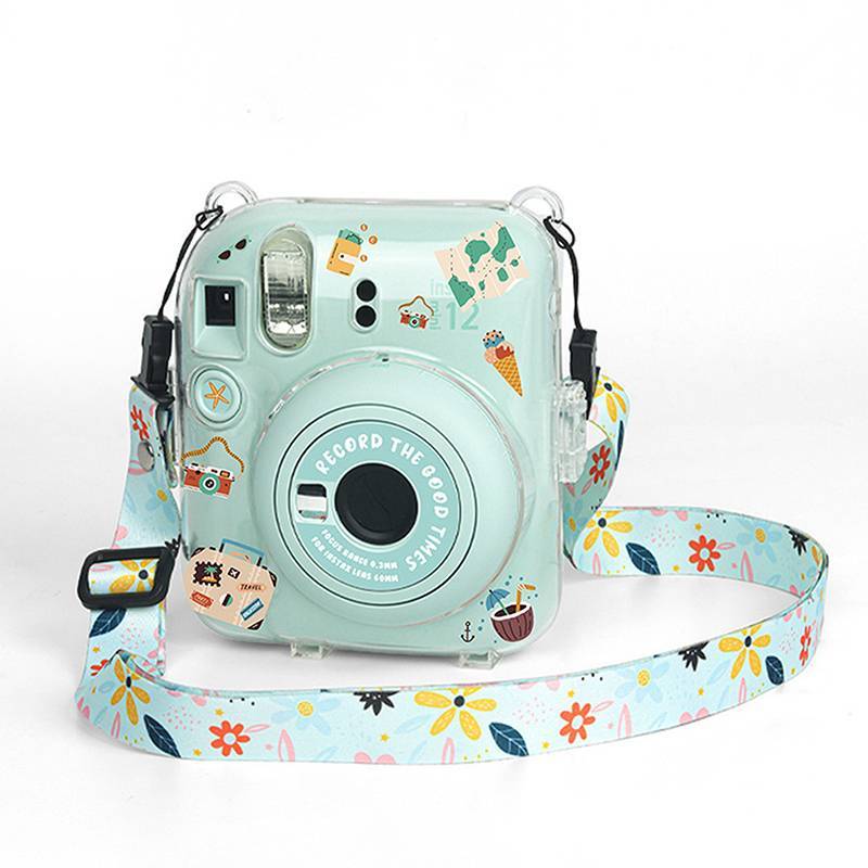 XUAN Cho Fujifilm Instax Mini 12 Vỏ Máy Ảnh Trong Suốt Bảo Vệ Mang Theo Túi Có Dây Đeo Vai Túi Bảo Quản VN
