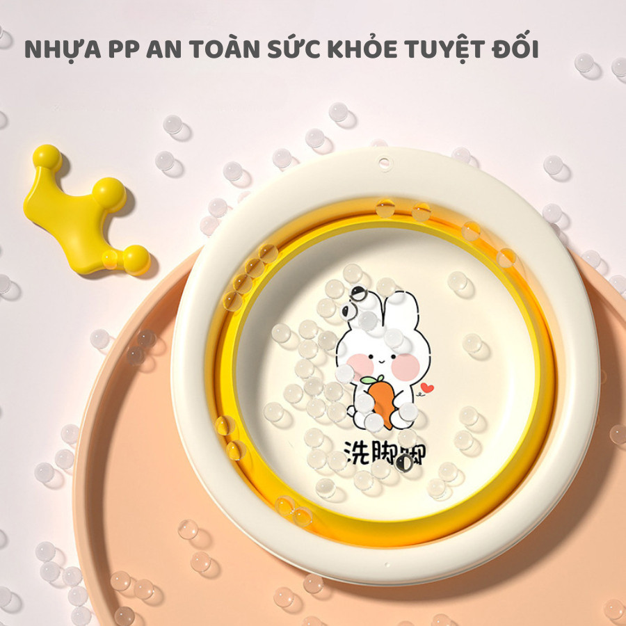 Chậu Rửa Mặt Gấp Gọn Cho Bé HomeMate – Thau Nhựa PP + TPE Cao Cấp, An Toàn Cho Bé Sơ Sinh