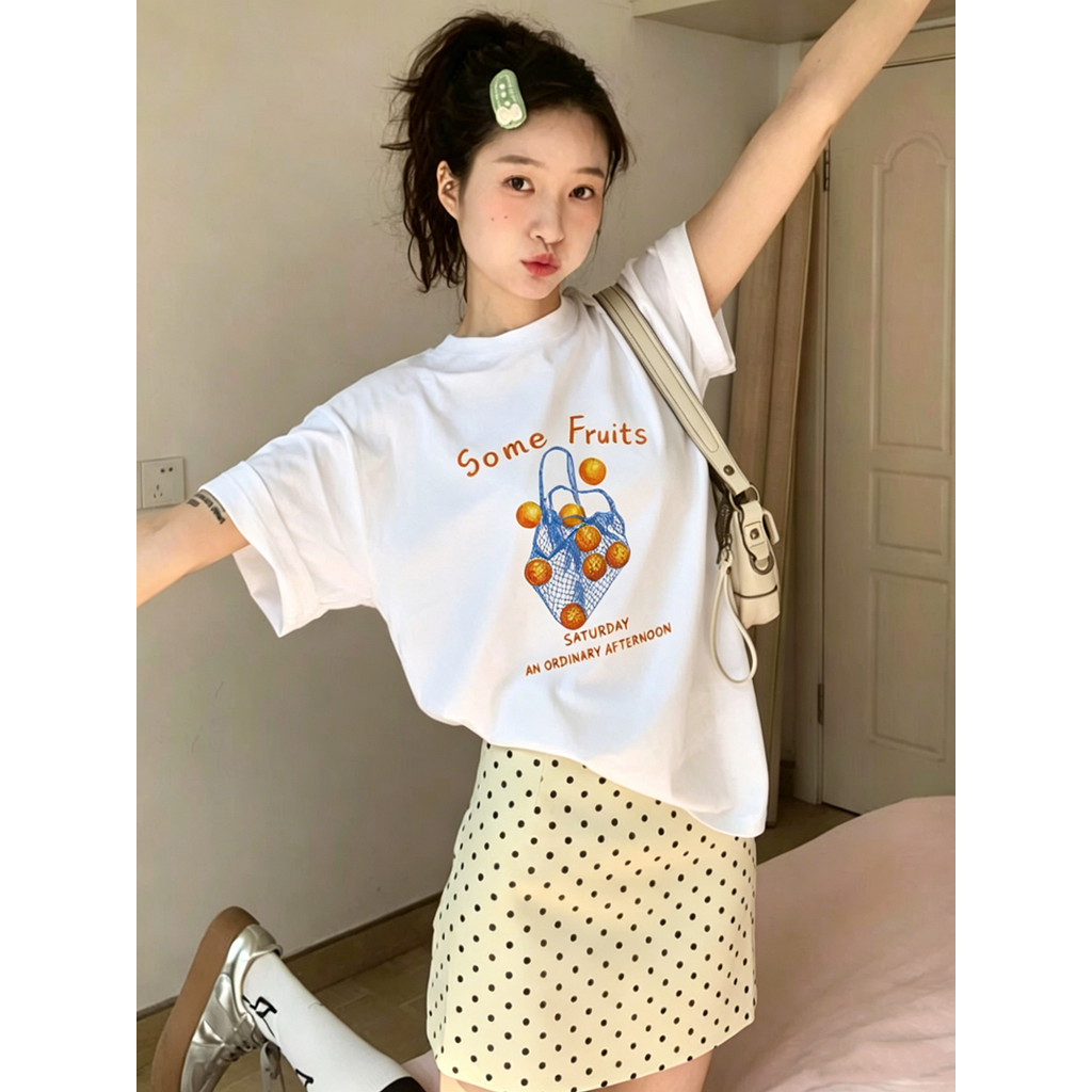 SUXI Áo thun ngắn tay hoạt hình dễ thương mùa hè mới dành cho nữ 260514