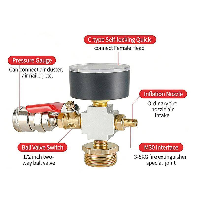 CANAMEK Bộ chuyển đổi bình khí áp suất cao để bình chữa cháy Chuyển đổi chai Bộ phận bơm tái sử dụng cho bánh răng và dụng cụ ngoài trời CSF