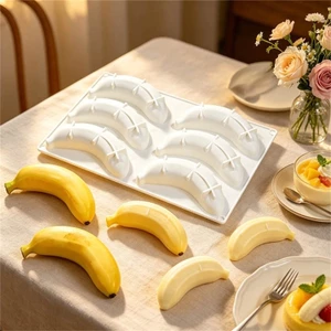 Cc Dễ Dàng Phát Hành Silicon Chảo Nướng Trái Cây Hình Chuối Khuôn Bánh Cho Kem Mousse Jellies Làm Và Đảng Servin
