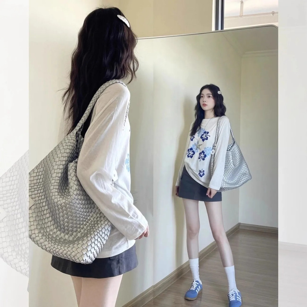Áo Sơ Mi Nữ Phong Cách Phương Tây Dài Tay Mỏng Rời Ôm Thư Giãn