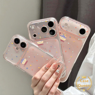 Tương thích cho iPhone 17 15 16 13 11 14 12 Pro Max 14 Plus Full Màn Hình Đầy Màu Sắc Chấm Bi Họa Tiết Hoạt Hình Corning Case