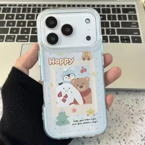 Ốp lưng iPhone 17 họa tiết chim cánh cụt gấu dễ thương silicon mềm chống trầy