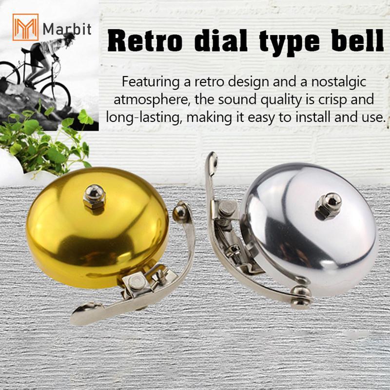 Chuông xe đạp kiểu retro nhôm, màu bạc/vàng/nâu cà phê, mặt số