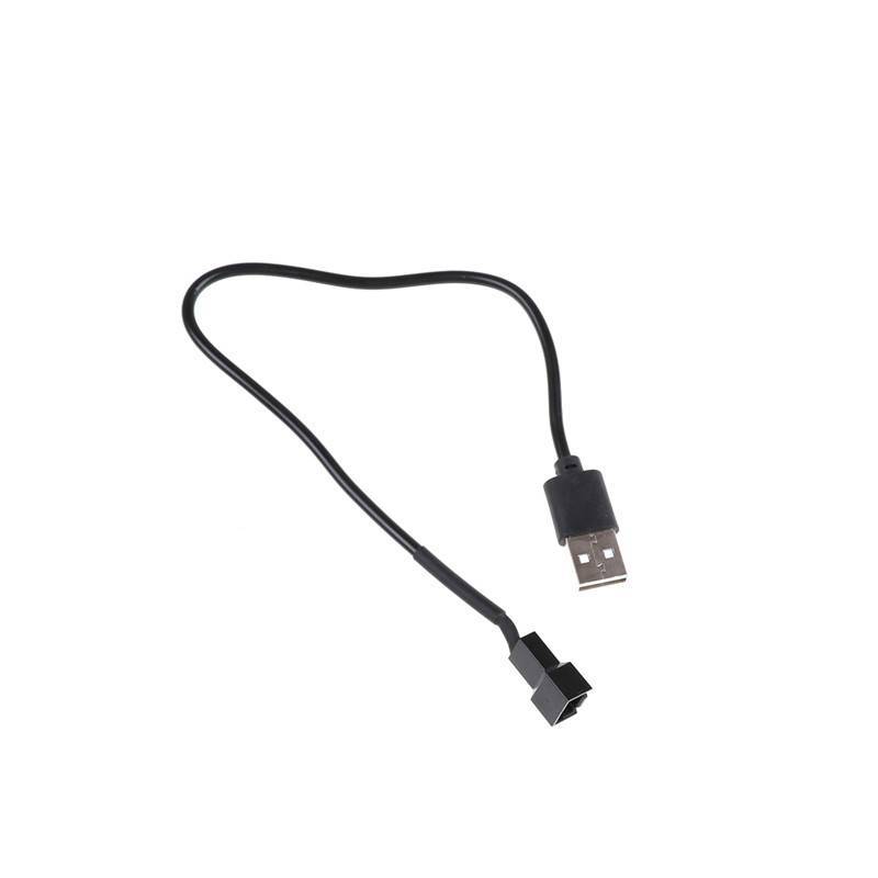 QIUWU USB 2.0 Cáp chuyển đổi đầu nối 3 chân sang 3 chân / 4 chân cho quạt PC máy tính 5V.