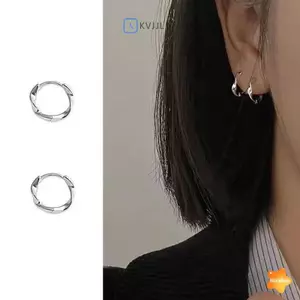 Bông tai vòng vàng xoắn dành cho nữ, Thi Chunky Hoops Tai xoắn cổ điển không gây dị ứng Lớn mới
