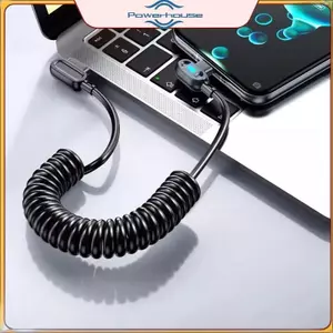 ĐIỆN 1 Cái 90° Khuỷu Tay Xe USB C Sang Loại C Cáp Sạc Nhanh 6A Cáp Dữ Liệu Lò Xo Ngắn Cho Điện Thoại Dây Sạc Xiaomi.