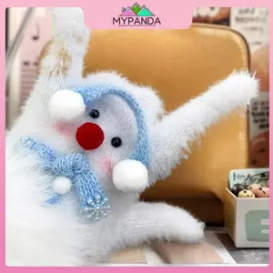 MYPANDA Khăn quàng cổ cho bé dễ thương Người tuyết Găng tay sang trọng Găng tay chống lạnh ấm áp mùa đông Găng tay hợp thời trang năm ngón Găng tay hợp thời trang Quà tặng Giáng sinh nữ tính.