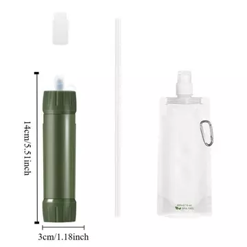 Ống hút lọc nước Mini MMLUCK, Ống hút lọc nước lọc Mini, Sinh tồn ngoài trời Sinh tồn Máy uống nước trực tiếp Máy uống Ống hút đi bộ đường dài